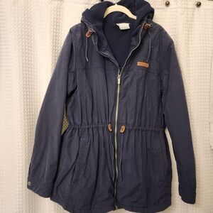 Columbia Women's Chatfied Hill Sherpa-Lined Navy Utility Jacket Xl Fits Like A L